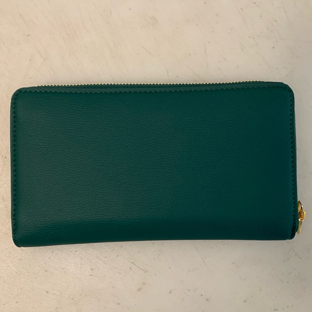 Teal Leather Cash Envelopes Women's Wallet